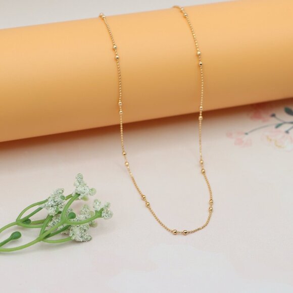 "Rose Gold Beaded Necklace for Women, Elegant Look, XPNL0179 - Picture 8 of 12